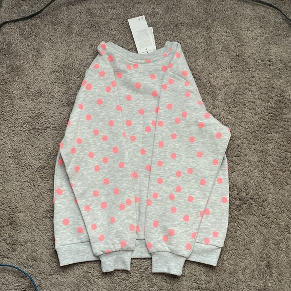 NWT H&M Unicorn Polka Dot Kids Sweatshirt - Gray and Pink size 8-10 Y - Picture 17 of 17